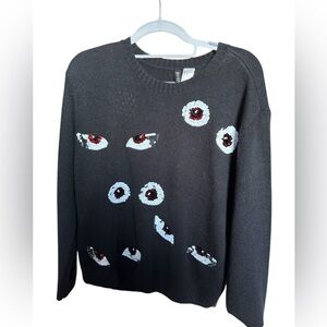 Black DIVIDED Knit and Sequin Sweater by H&M - Halloween!